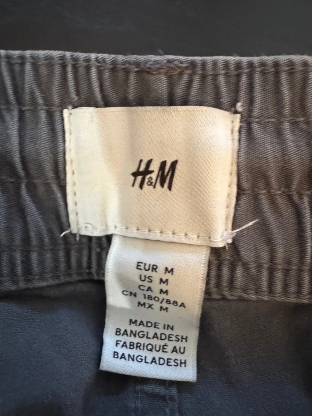 Men's Dark Gray Slim Fit Cargo Jogger Pants size Medium